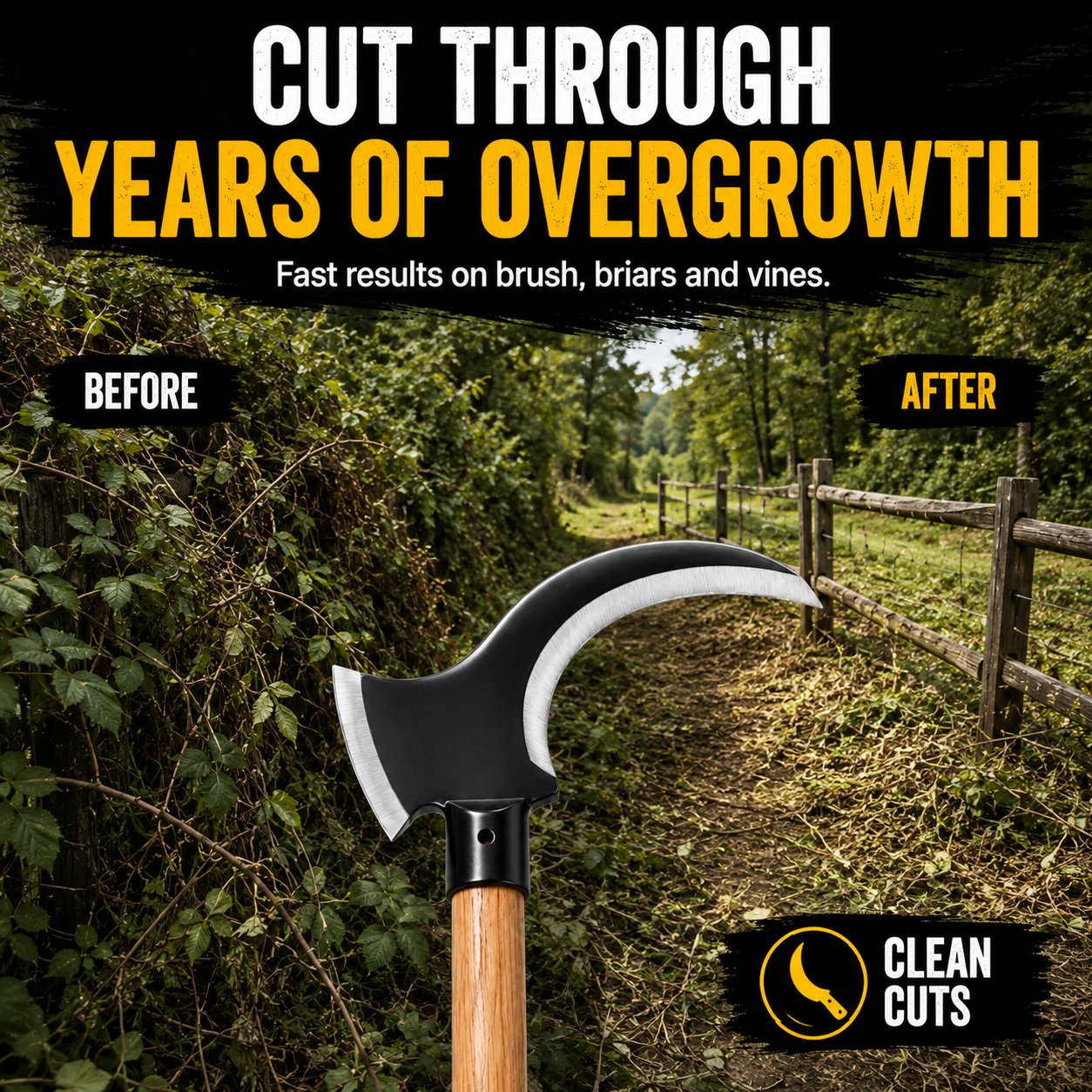Dual-Head Clearing Axe & Sickle