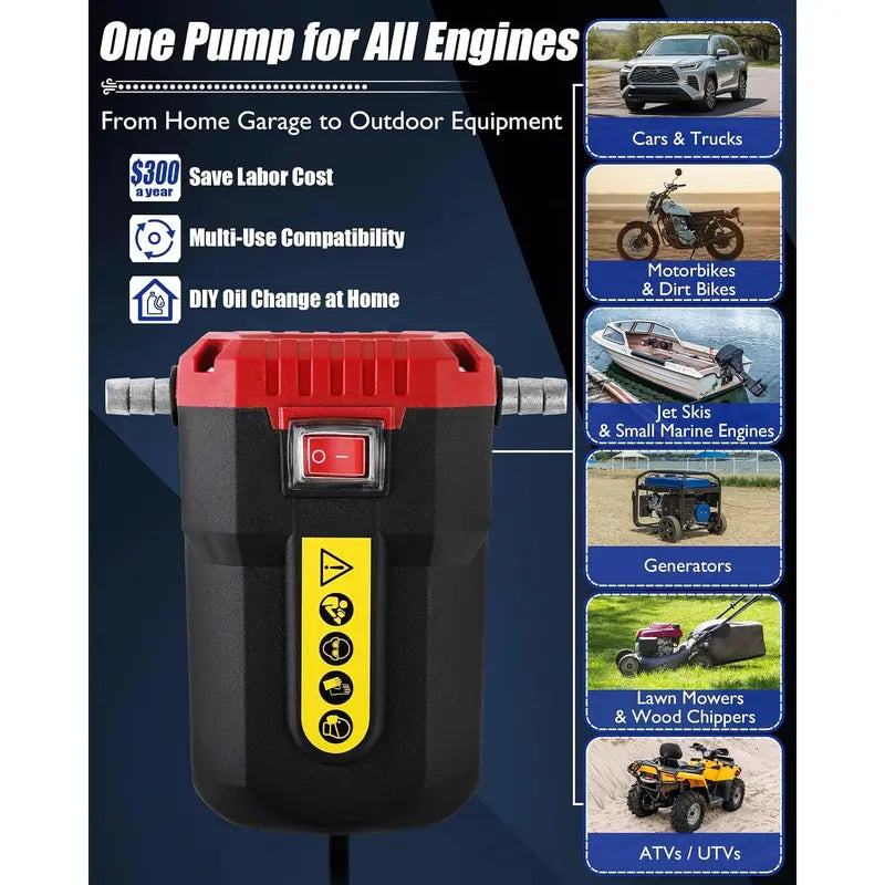 12V 80W Oil Extractor Pump, Oil Removal Transfer Suction Pump for Fluid Change