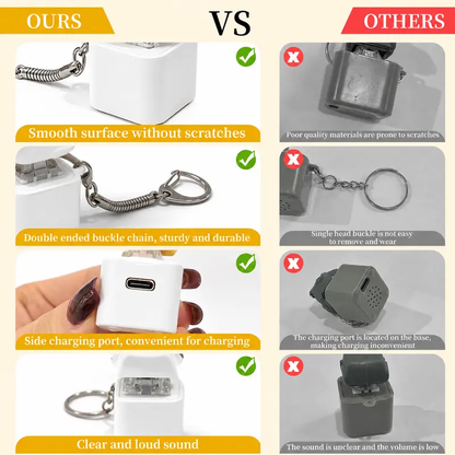 🐦🎁 Seagull "MINE!" Button Keychain – Real Sound & LED Light