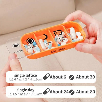 7-day Pill Storage Box, 1 Count Portable Large Capacity Pill Organizer, Daily Pill Storage Box