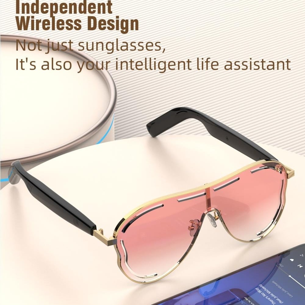😎 Smart Bluetooth 5.4 Audio Sunglasses – Open-Ear, UV & Blue Light Protection💕