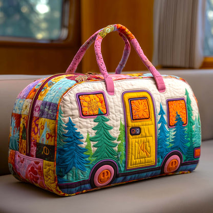 🔥LAST DAY 49% OFF✨🏕️ Vintage Camper Quilted Duffle Bag | Whimsical Retro Travel Companion