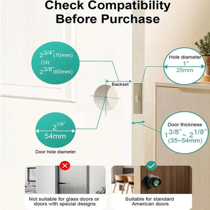Fingerprint Smart Lock,Keyless Entry Door Lock,Count Smart Door Knob with APP