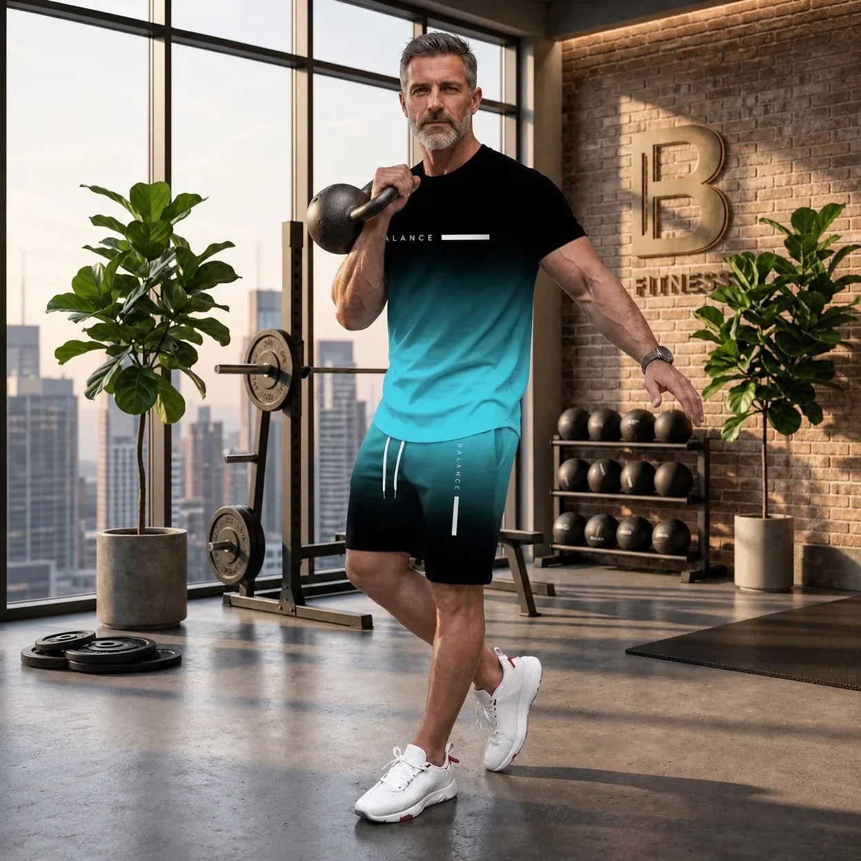 ⚡ Men’s Gradient Short Sleeve Tracksuit