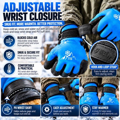 🧤 Waterproof Insulated Winter Work Gloves – Heavy-Duty Grip