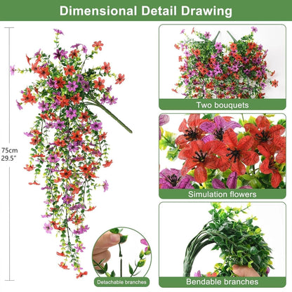 🌷Outdoor cascading daisy and eucalyptus flowers – UV resistant
