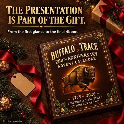 🎄 Whiskey-Themed Advent Calendar – Brown & Gold Holiday Presentation 🎁