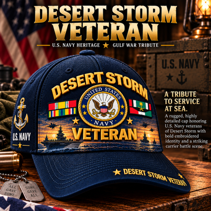 🏆Last Day Promo: 49% OFF! 🏜️Desert Storm Veteran Tribute Cap （1991–2026 -35TH ANNIVERSARY）