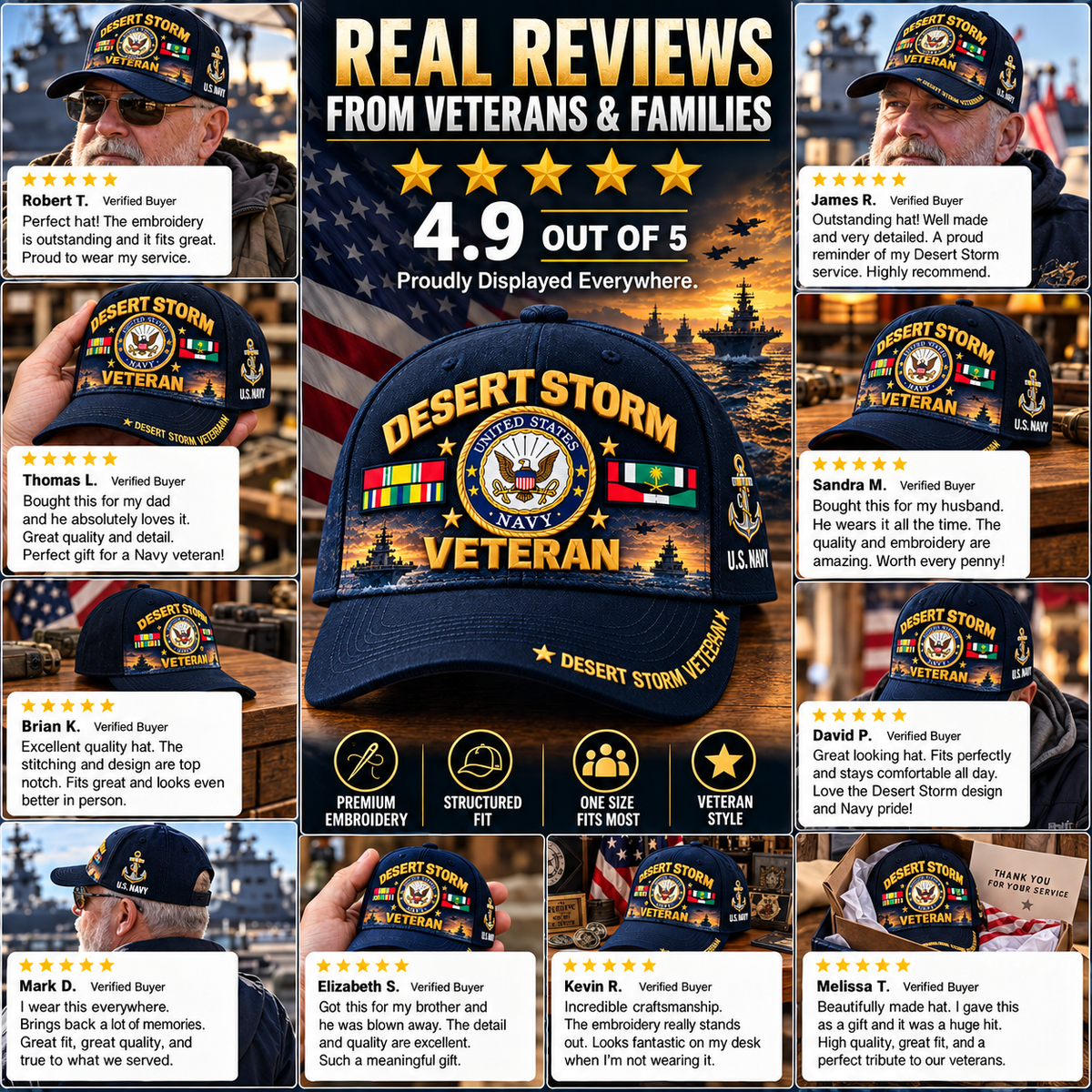 🏆Last Day Promo: 49% OFF! 🏜️Desert Storm Veteran Tribute Cap （1991–2026 -35TH ANNIVERSARY）