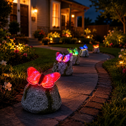 🔥2026 Hot sale🦋Illuminated Butterfly Stone Garden Light