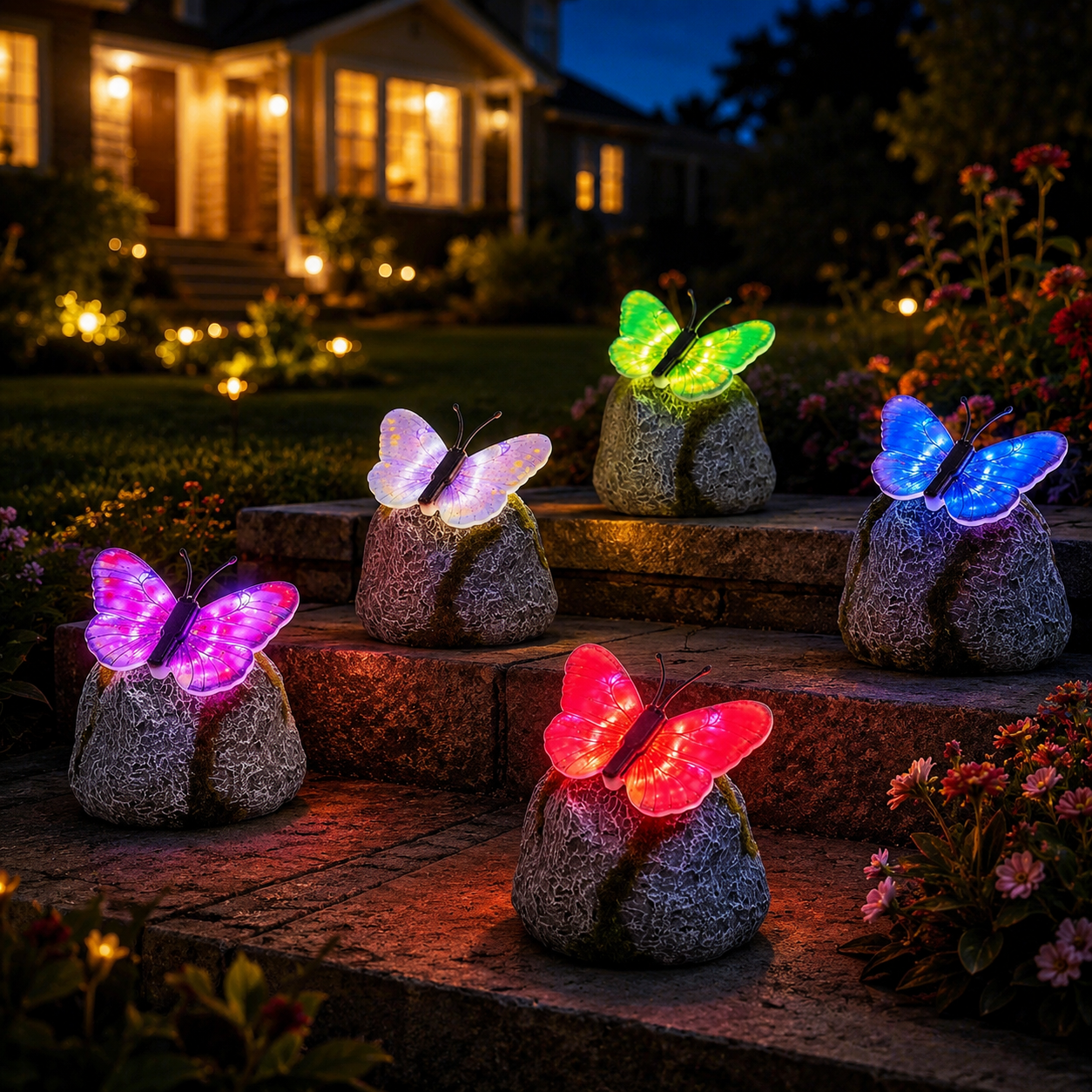 🔥2026 Hot sale🦋Illuminated Butterfly Stone Garden Light