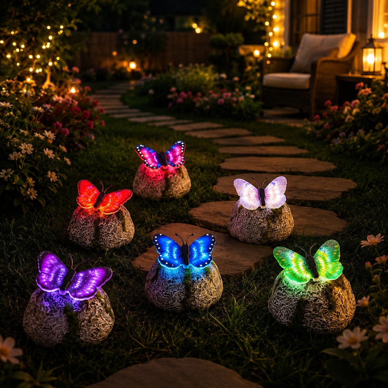 🔥2026 Hot sale🦋Illuminated Butterfly Stone Garden Light