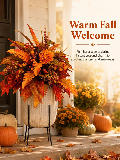 Autumn Harvest Floral Garden Stake Arrangement