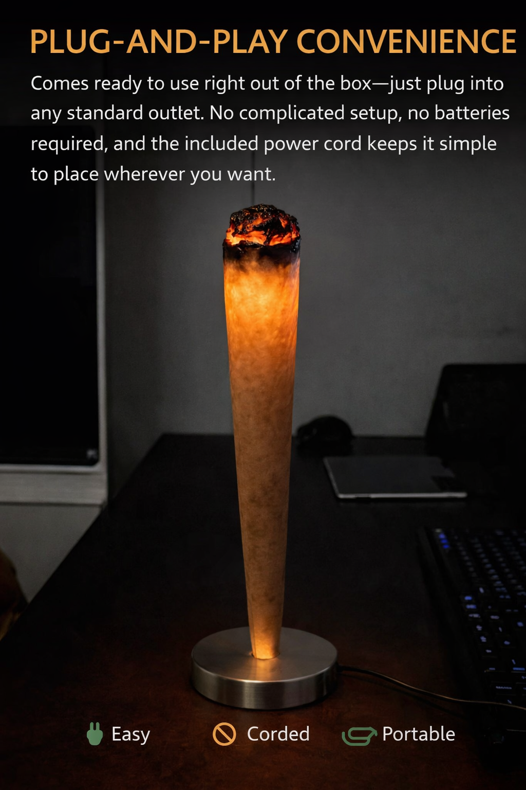 ✨ THE JOINT LAMP | 16" Novelty LED Table Lamp