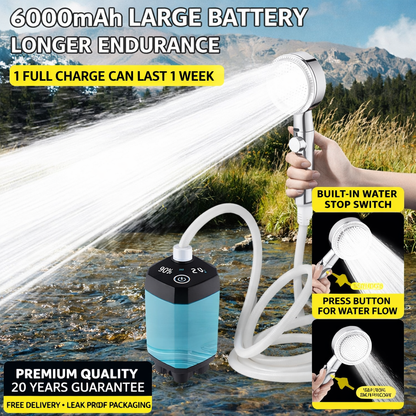 Portable Rechargeable Camping Shower Pump Kit