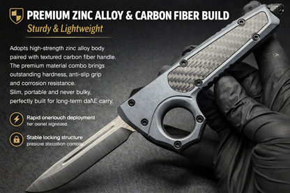 ⚡Microtech OTF Tactical Pocket Knife – Carbon Fiber &amp; Zinc Alloy EDC Outdoor Tool