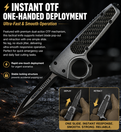 ⚡Microtech OTF Tactical Pocket Knife – Carbon Fiber &amp; Zinc Alloy EDC Outdoor Tool