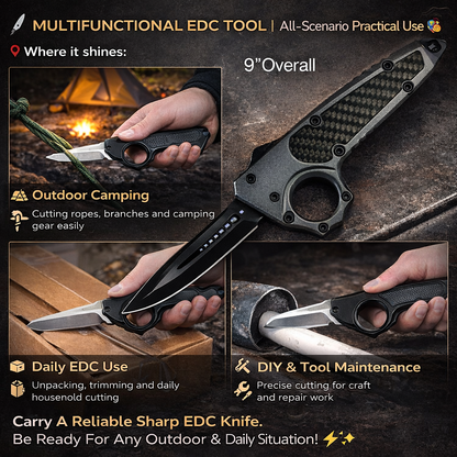 ⚡Microtech OTF Tactical Pocket Knife – Carbon Fiber &amp; Zinc Alloy EDC Outdoor Tool