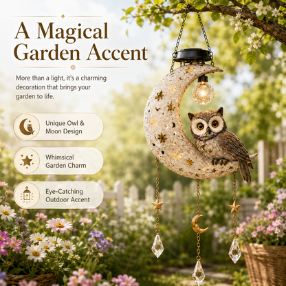 Solar Owl Moon Garden Light