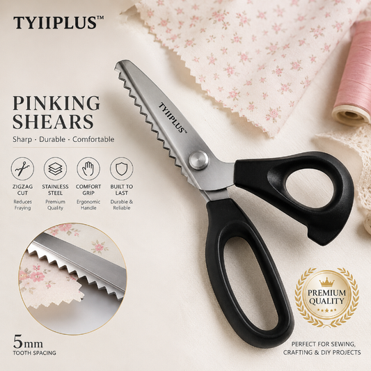 ✂️Stainless Steel Pinking Shears – 9.1' Zig Zag Fabric Scissors for Sewing, Quilting, Dressmaking & DIY Crafts