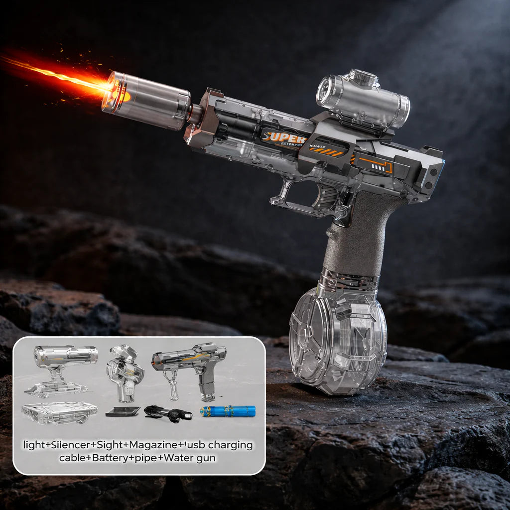 Electric Water Gun | Non-Stop Automatic Spray & Tactical Sight (No Pumping Needed!)
