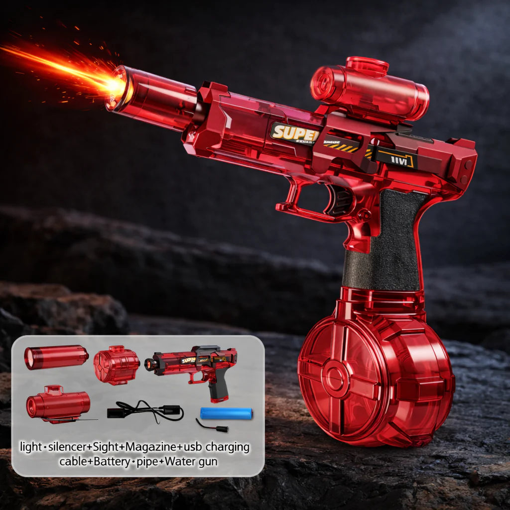 Electric Water Gun | Non-Stop Automatic Spray & Tactical Sight (No Pumping Needed!)