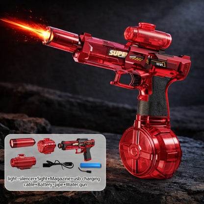 Electric Water Gun | Non-Stop Automatic Spray & Tactical Sight (No Pumping Needed!)