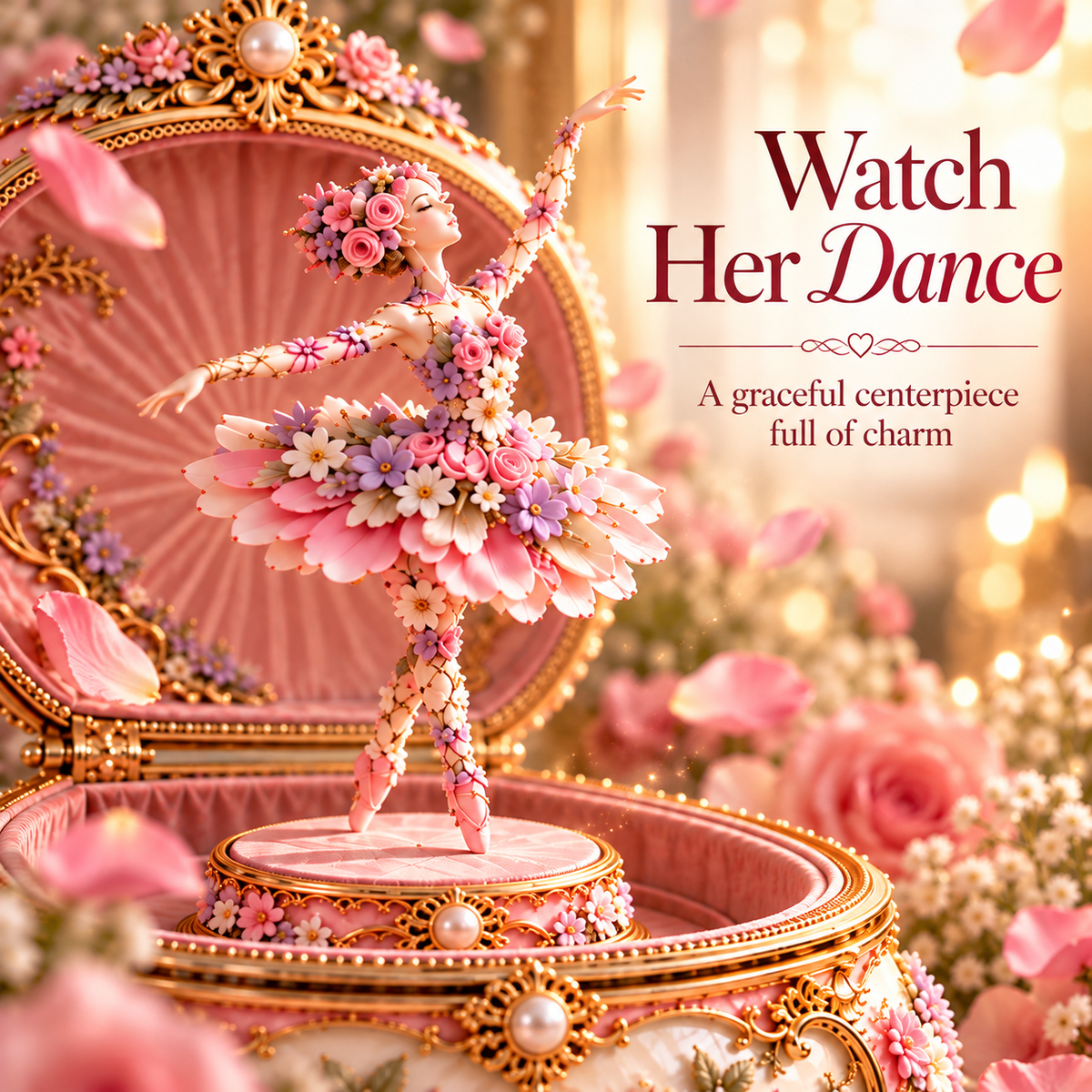 🌸 50% OFF Floral Ballerina Music Box – A Romantic Keepsake With a Magical Butterfly Reveal 🦋