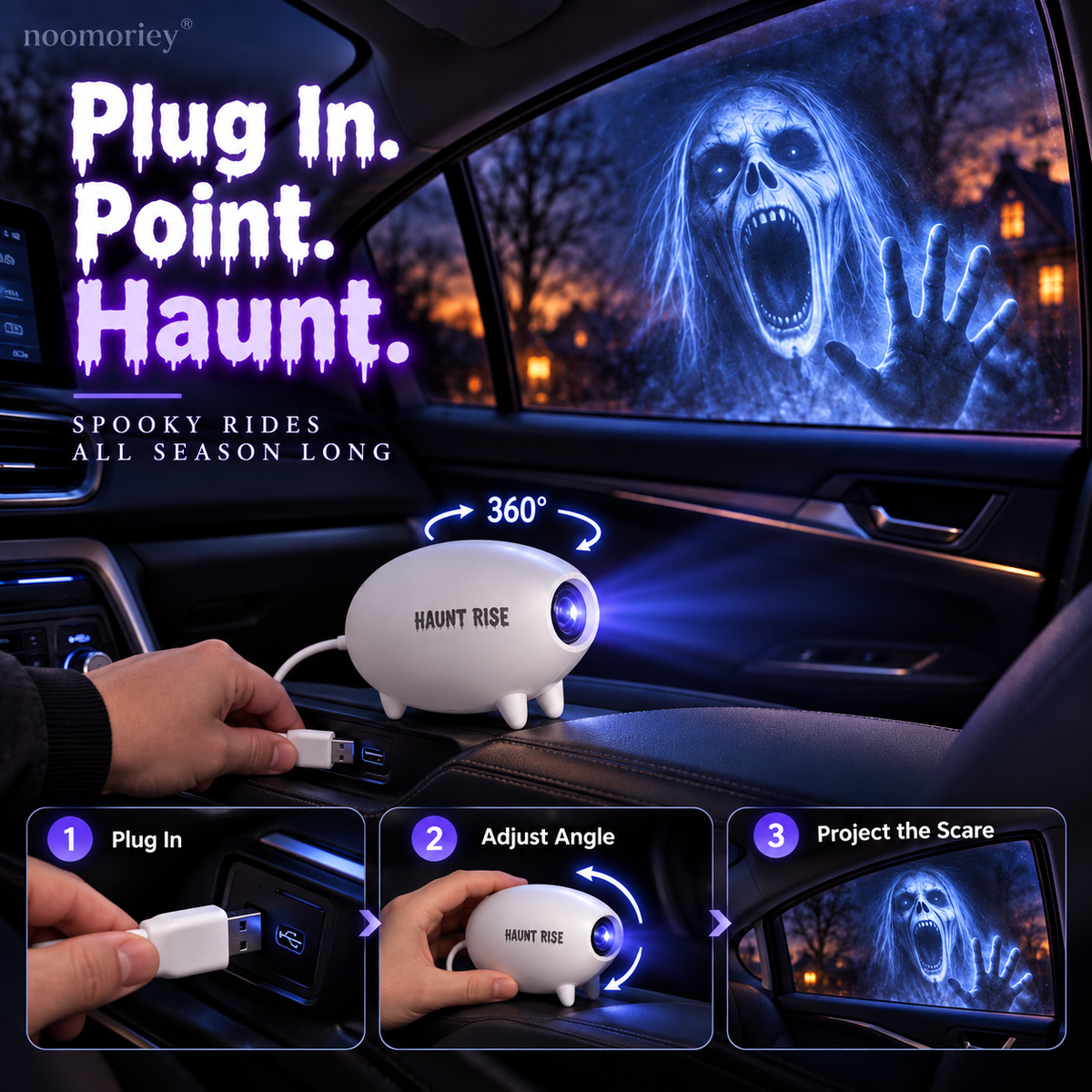 🎃 Halloween Window Projector 👻 12 Spooky Films USB Powered Holiday Decor