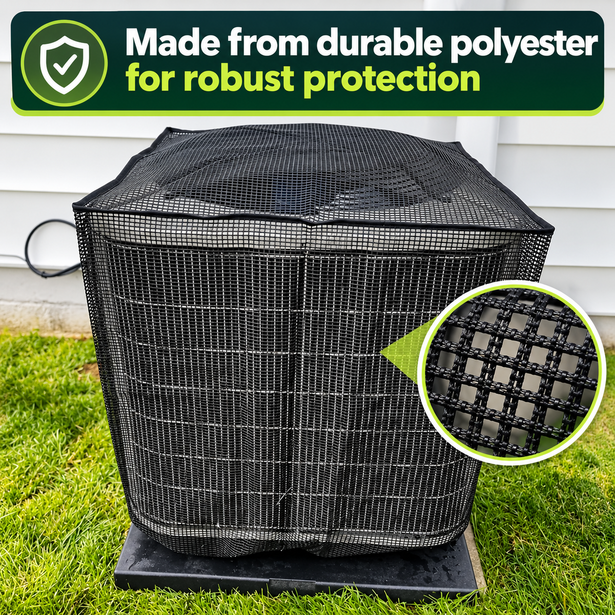 Durable Air Conditioner Cover, Full Mesh AC Protector, Heavy-Duty Outdoor Protection