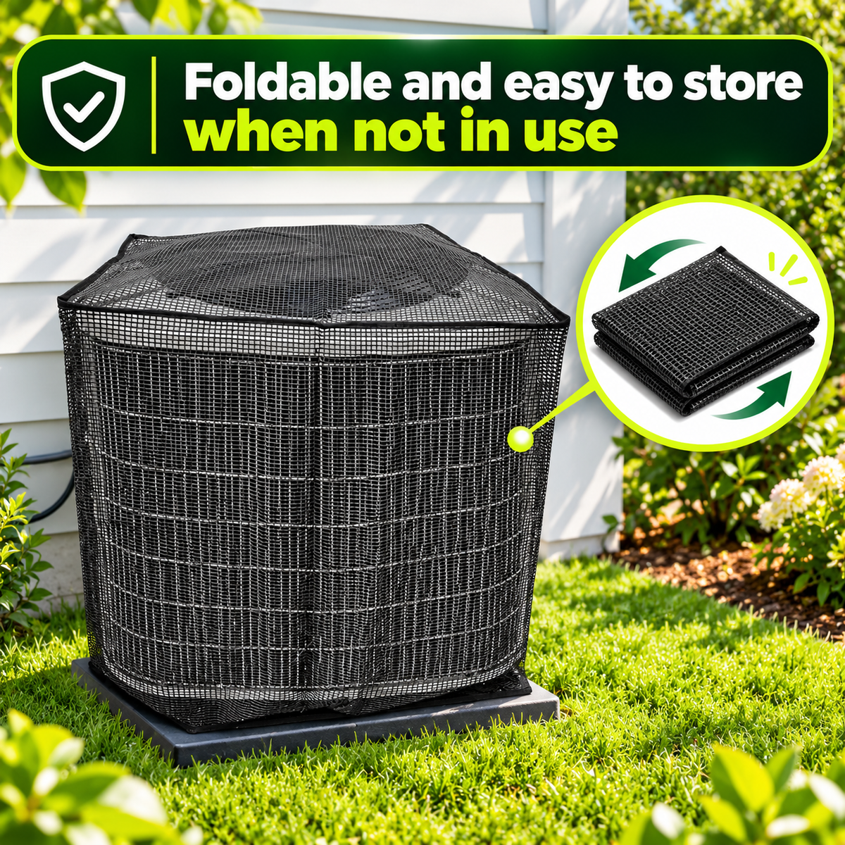 Durable Air Conditioner Cover, Full Mesh AC Protector, Heavy-Duty Outdoor Protection