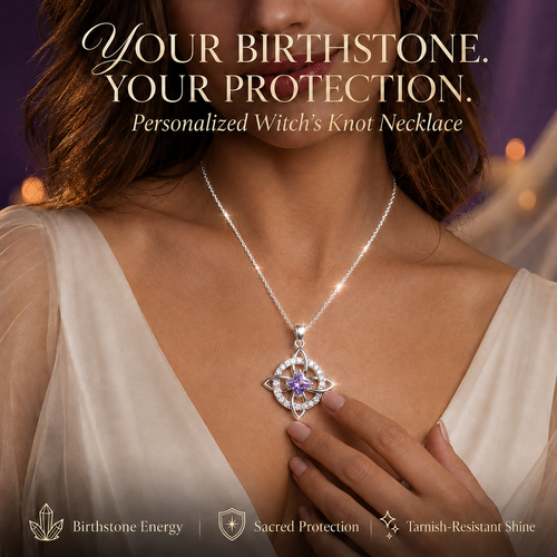 Personalized Witch’s Knot Birthstone Necklace