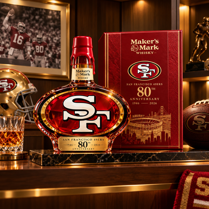 🔥San Francisco 49ers 80th Anniversary Collector Whiskey Bottle – 1946–2026 Commemorative Edition