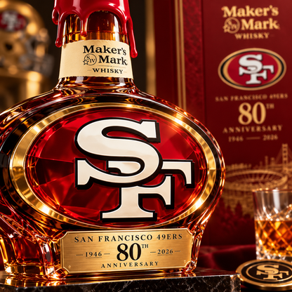 🔥San Francisco 49ers 80th Anniversary Collector Whiskey Bottle – 1946–2026 Commemorative Edition