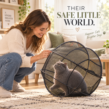 🐾New Portable 360° Cat Playpen – Their Safe Little Space Anywhere