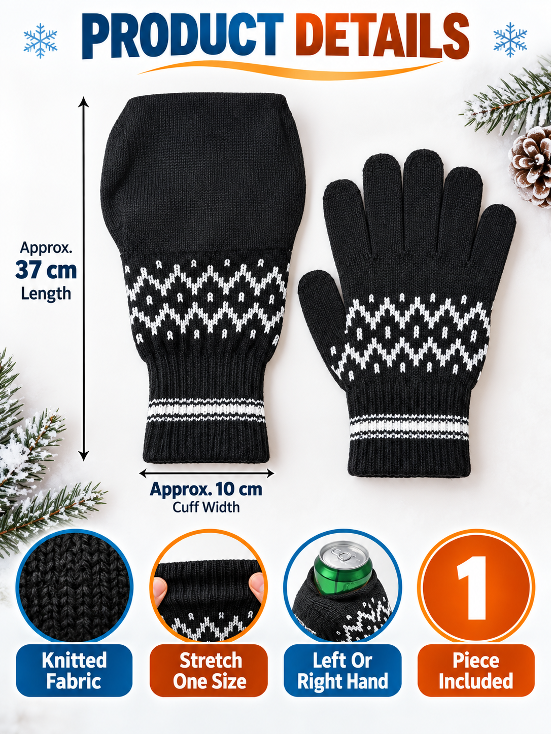 🍺 Winter Fun Deal – Knitted Drink Holder Mittens 🧤 Warm Stretch Gloves That Keep Hands Cozy While Holding Your Chilled Beverage ❄️