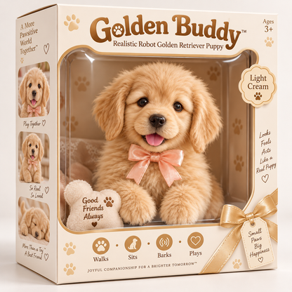 🔥Black Friday Deal🎄49% OFF🐕🐾 Golden Buddy™ Realistic Robot Golden Retriever Puppy