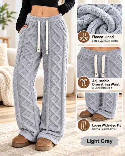 🔥 BESTSELLER | 6PCS $24.99 | Women's Retro Fleece Wide-Leg Pants