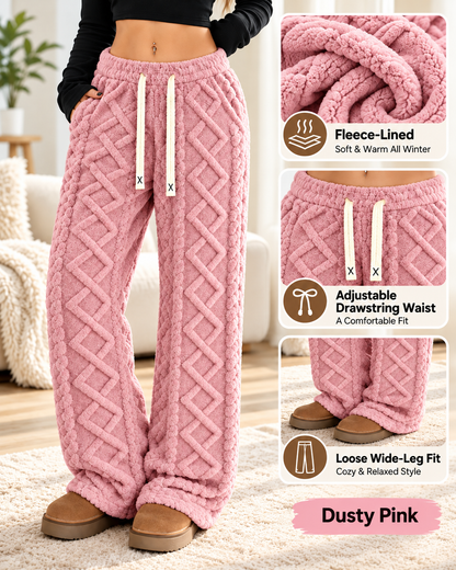 🔥 BESTSELLER | 6PCS $24.99 | Women's Retro Fleece Wide-Leg Pants