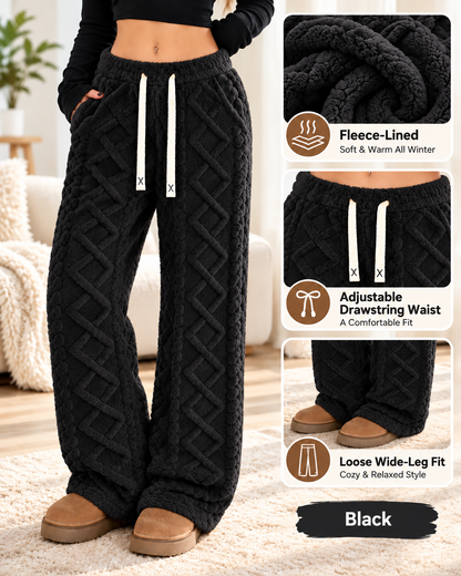 🔥 BESTSELLER | 6PCS $24.99 | Women's Retro Fleece Wide-Leg Pants