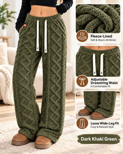 🔥 BESTSELLER | 6PCS $24.99 | Women's Retro Fleece Wide-Leg Pants