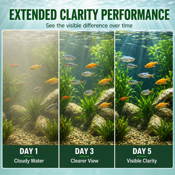 Crystal Clear Aquarium Water Purification Tablets – Fast-Acting Water Clarifier & Ammonia Detoxifier for Fish Tanks, 100% Safe for Live Plants & Invertebrates