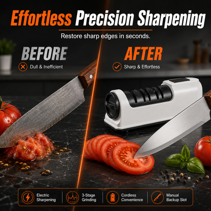 🔪50% OFF TODAY⚡ 3-Stage Electric & Manual Knife Sharpener