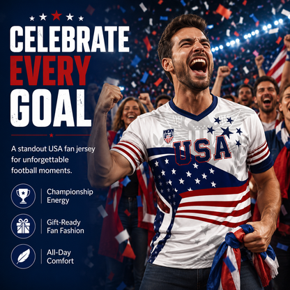 ⚽️V-Neck USA Bald Eagle Graphic Soccer Jersey, 2026 USA Fans Jersey, Gift for Soccer Fans, America Soccer Jersey for Player