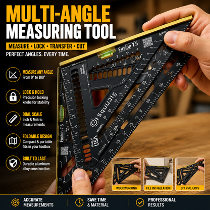 📐  Multi-Angle Measuring Tool – Foldable Ruler for Accurate Measurements, Carpentry & DIY Projects