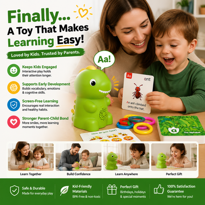 🦖 Interactive Talking Dinosaur Learning Toy Set – Early Education Kit for Kids (Alphabet, Emotion & Cognitive Development)