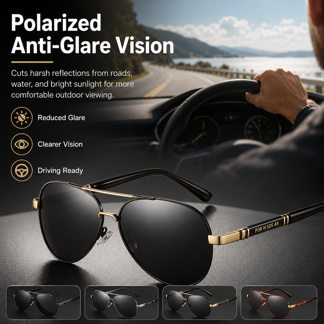 🕶️2-Pack Unisex Aviator Sunglasses | 100% Polarized Lenses