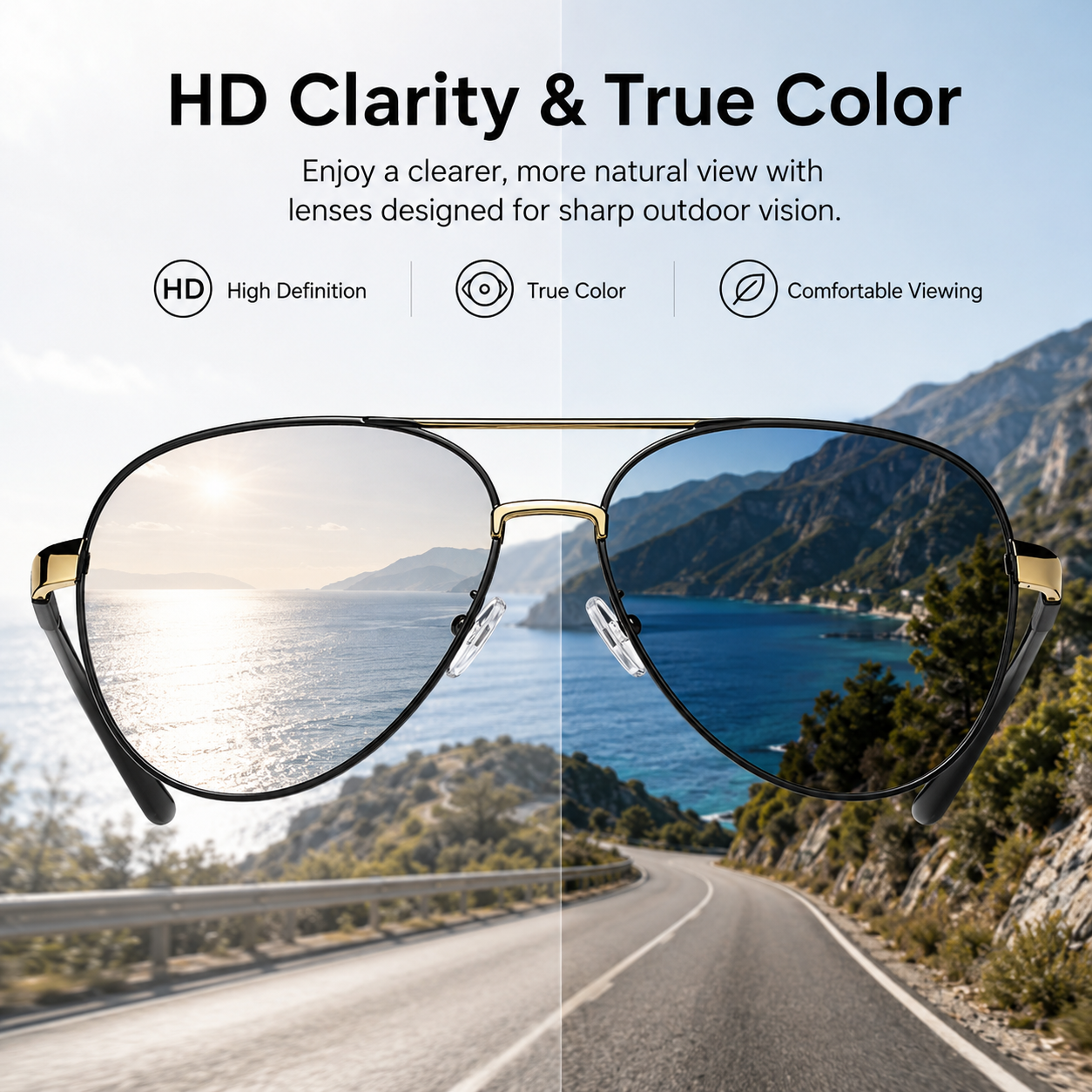 🕶️2-Pack Unisex Aviator Sunglasses | 100% Polarized Lenses