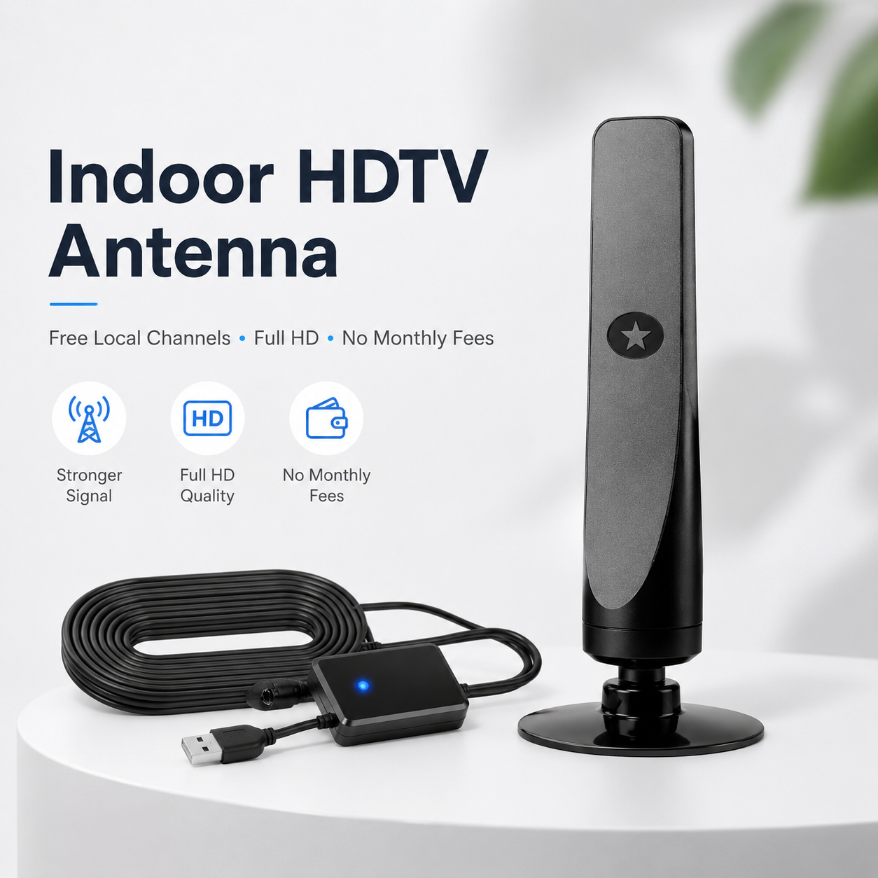 ✨HD TV Antenna – No Subscription, Easy Setup
