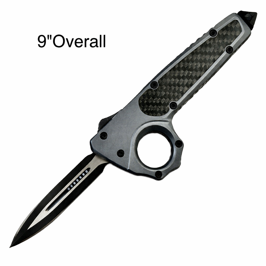 ⚡Microtech OTF Tactical Pocket Knife – Carbon Fiber &amp; Zinc Alloy EDC Outdoor Tool